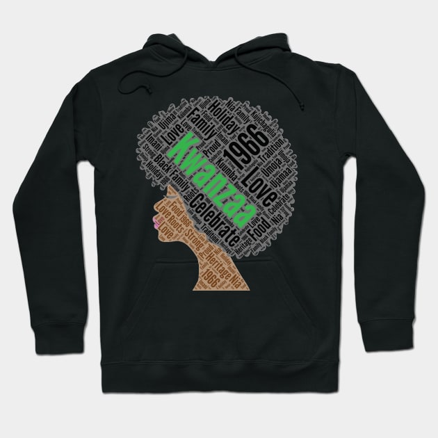 Kwanzaa Natural Hair Afro Hoodie by blackartmattersshop